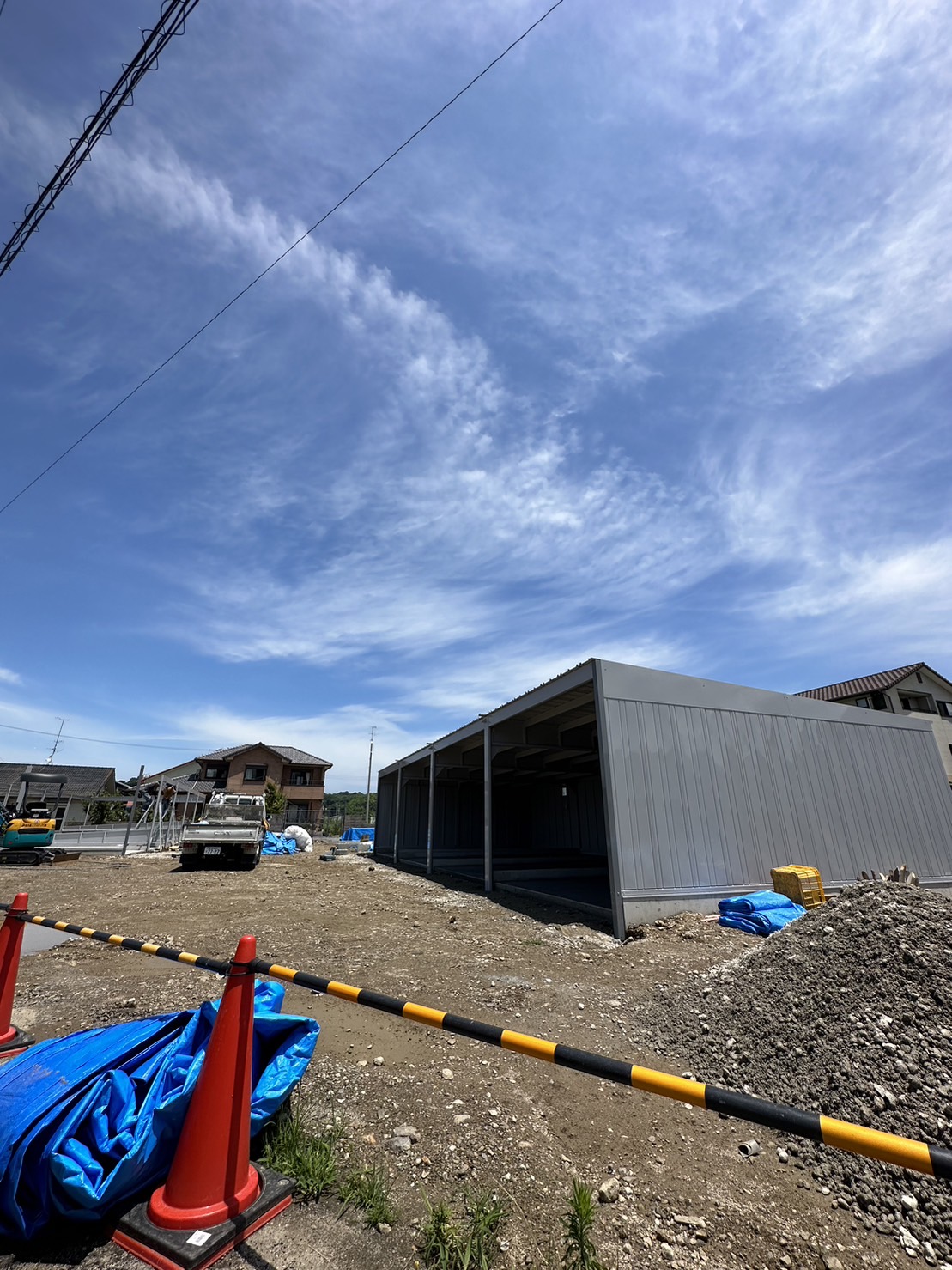 新居浜 貸ガレージ レンタル 車庫 松神子ガレージ建築中 おもてなし不動産